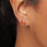 Jay King Sterling Silver Strawberry Quartz Stud Earrings, 1/2"